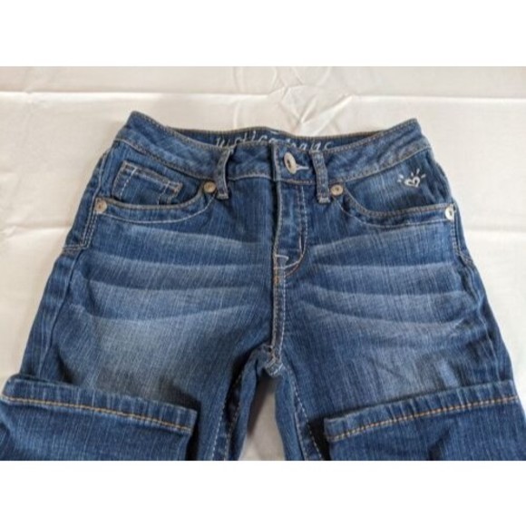 Justice Blue Denim Jeans Girls size 10R Capris Set of 3 Distressed Dark Wash - Picture 7 of 14